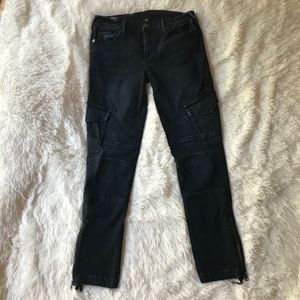 True Religion HALLE SUPER SKINNY CARGO MOTO JEANS